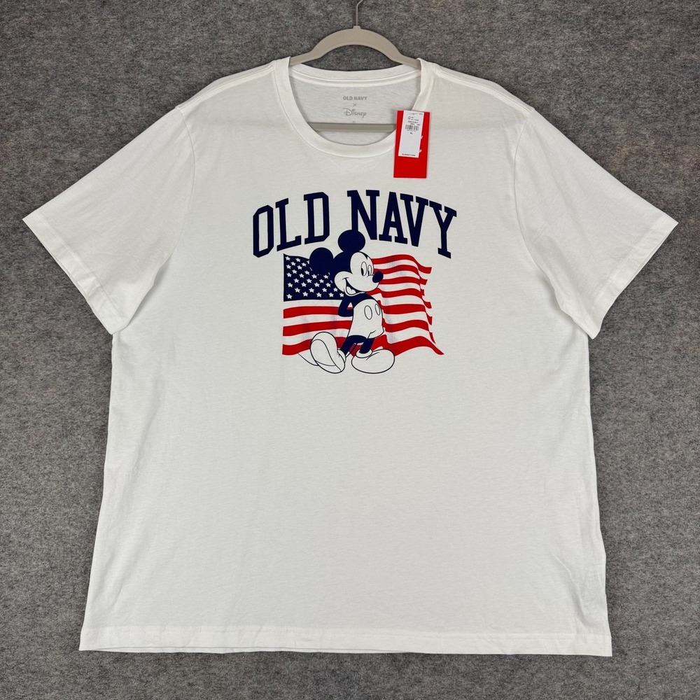Old Navy x Disney Mickey Mouse Logo Graphic T-Shirt White Adult XL